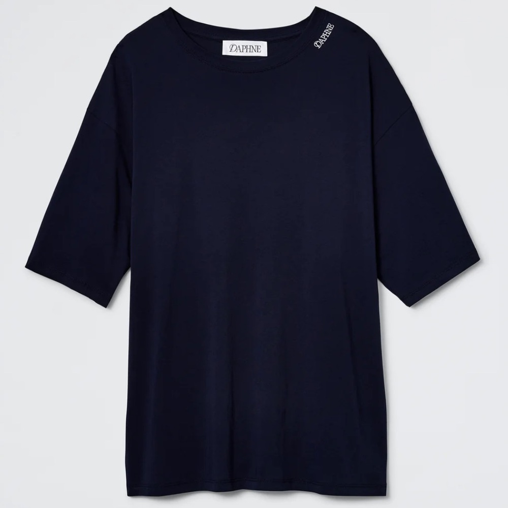 NEW NWT Daphne The Hannah Tee Sleep Shirt by Paige Desorbo Navy Medium Oversized